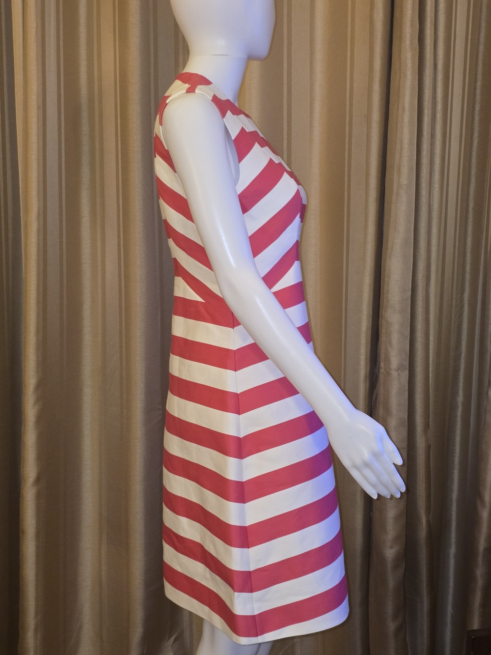 Kate Spade Pink and White Striped Fit-and-Flare Mini Dress Size 4 - Picture 2 of 7